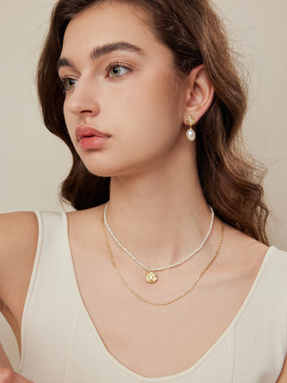 Flower Core Dual-Layer Necklace