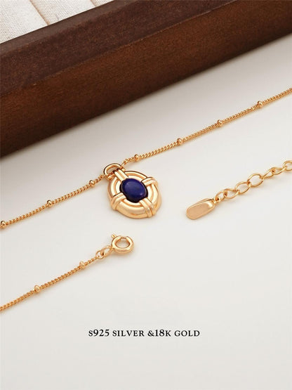 Vintage Lapis Lazuli Gold Plated Necklace