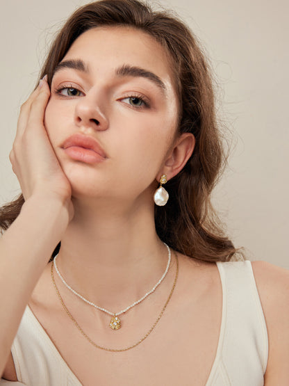 Flower Core Dual-Layer Necklace