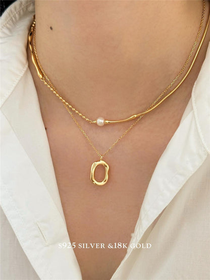 Oval Minimalist S925 Pendant Necklace