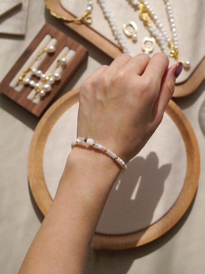 Natural Shell Heart Gold Plated Bracelet
