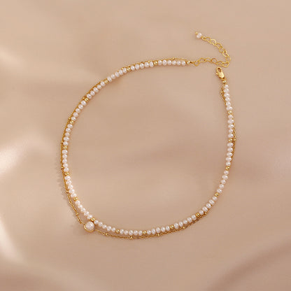 Elegance Double-Layer Pearl Choker Necklace