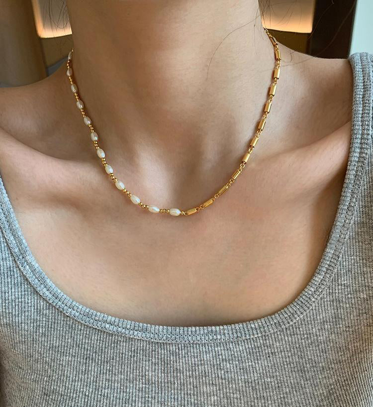 Fresh Pearl Gold Plated Necklace