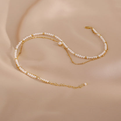 Elegance Double-Layer Pearl Choker Necklace