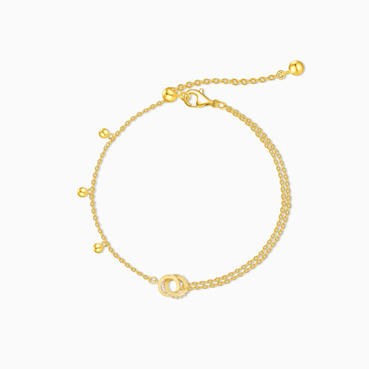 Half Double-Layer Gold Plated Beads Bracelet