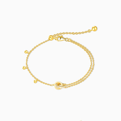 Half Double-Layer Gold Plated Beads Bracelet