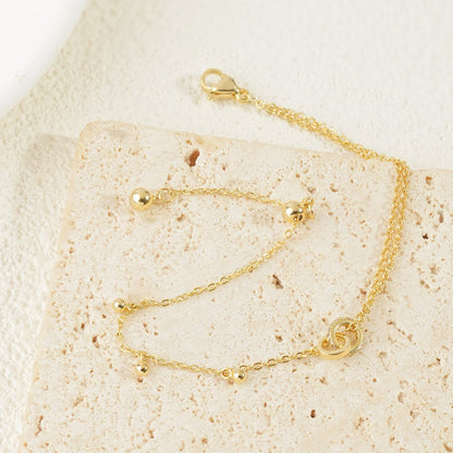 Half Double-Layer Gold Plated Beads Bracelet