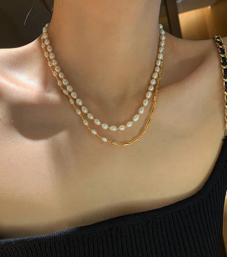 Fresh Pearl Gold Plated Necklace
