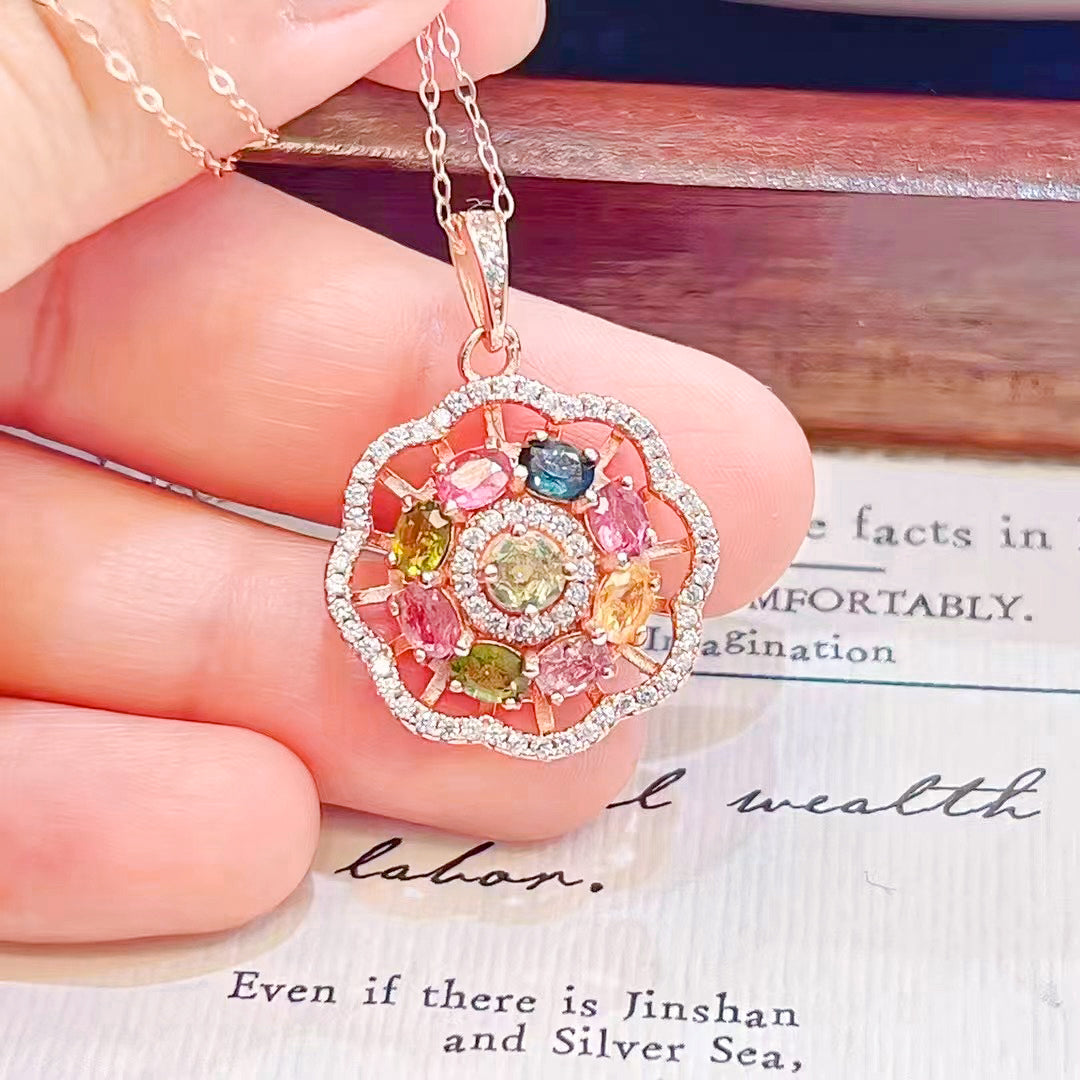 Tidal Serenity Tourmaline Gem Necklace