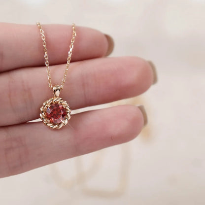 Colored Moissanite Twisted Design Necklace