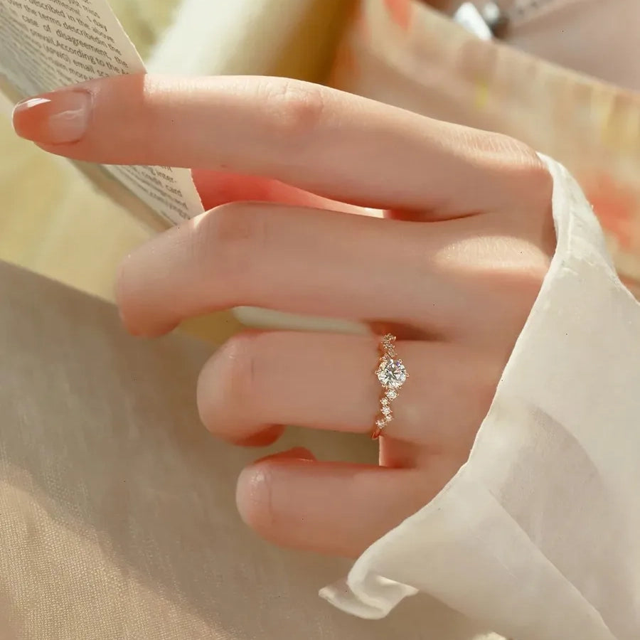Twisted Shank Moissanite Ring