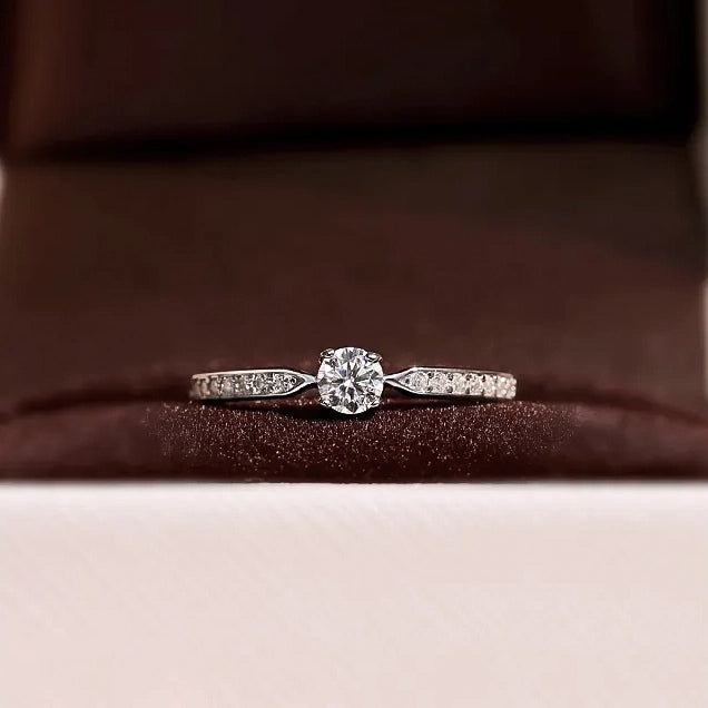 Minimal Solitaire Moissanite Ring