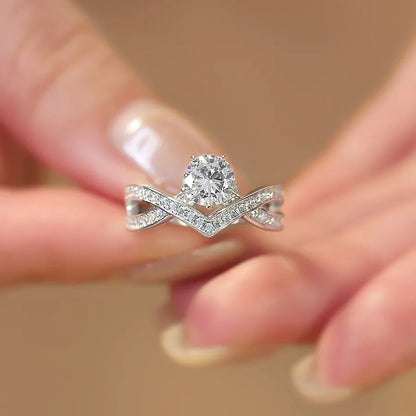 Criss Cross Moissanite Ring