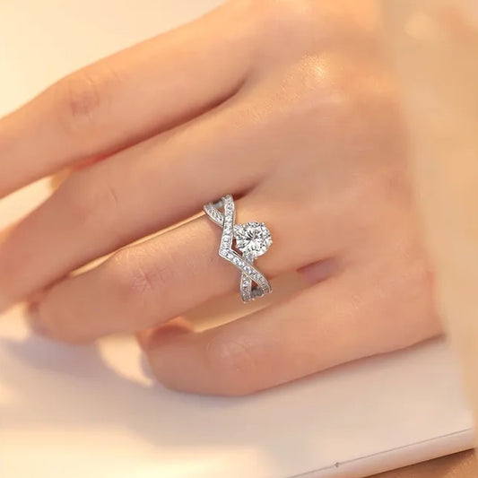 Criss Cross Moissanite Ring