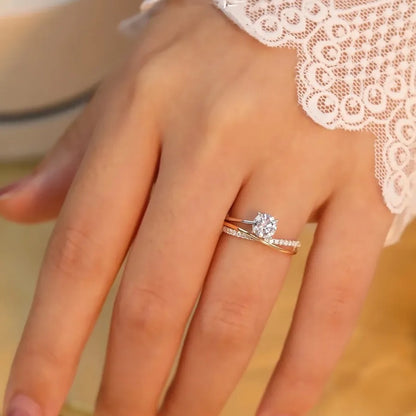 Full Eternity Criss Cross Moissanite Ring