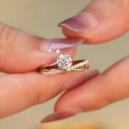 Full Eternity Criss Cross Moissanite Ring