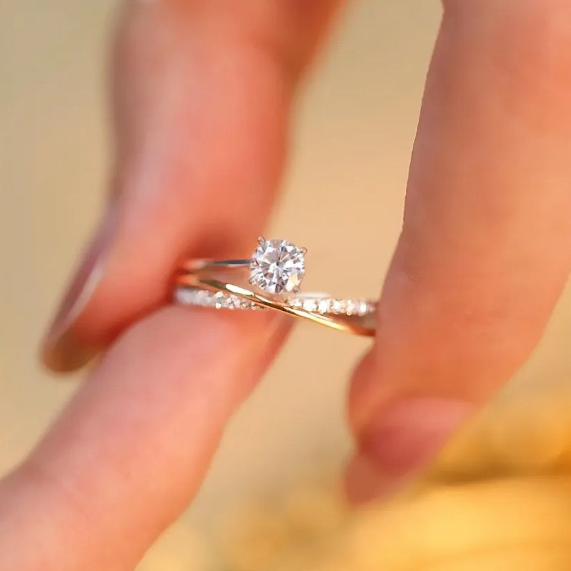 Full Eternity Criss Cross Moissanite Ring