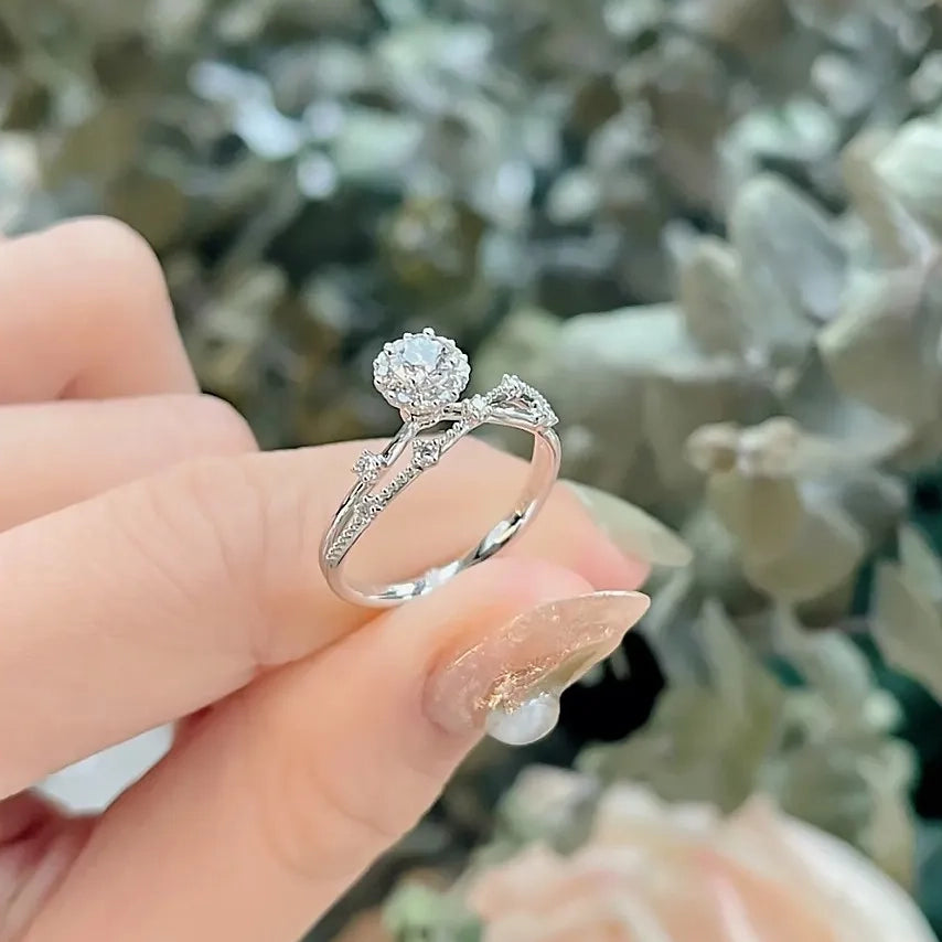 Vine Halo Moissanite Ring
