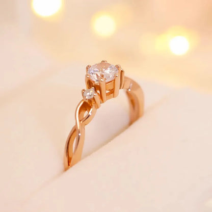 Twisted Trilogy Moissanite Ring