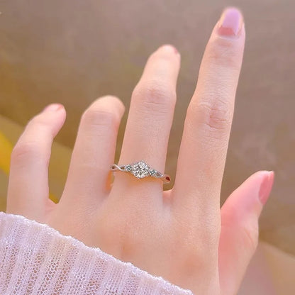Twisted Trilogy Moissanite Ring
