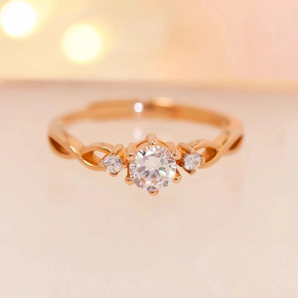 Twisted Trilogy Moissanite Ring