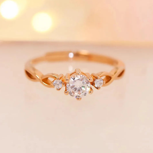 Twisted Trilogy Moissanite Ring