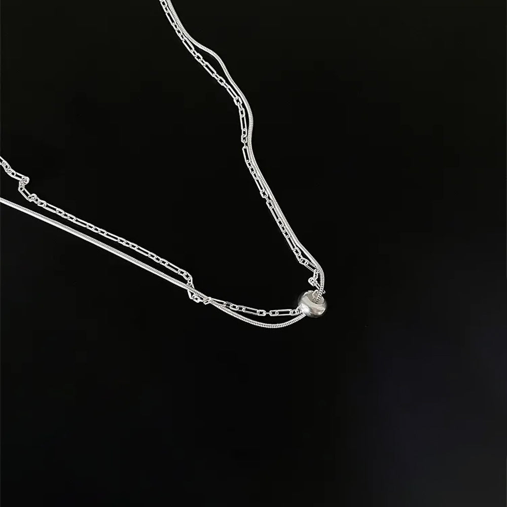 Double-Layer Paperclip Chain Necklace
