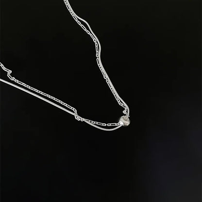 Double-Layer Paperclip Chain Necklace