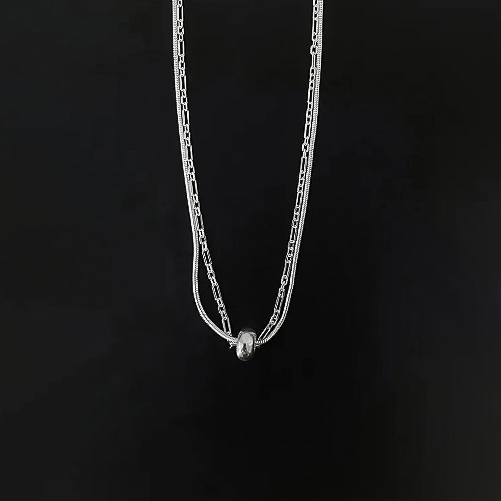 Double-Layer Paperclip Chain Necklace