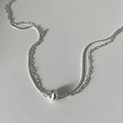 Double-Layer Paperclip Chain Necklace