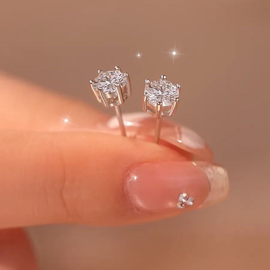 6-Prong Crown Moissanite Earrings