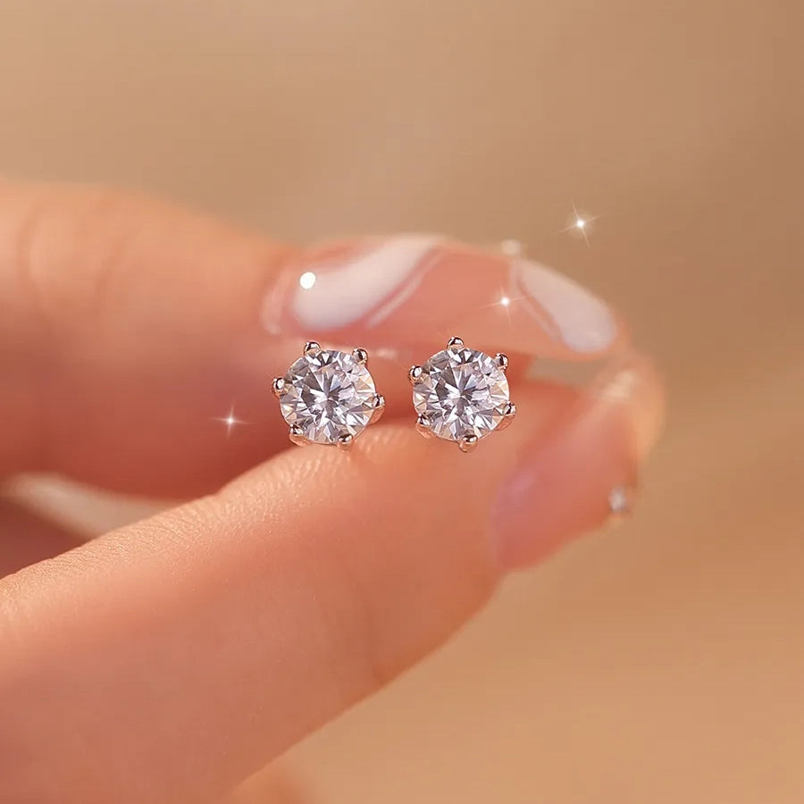6-Prong Crown Moissanite Earrings