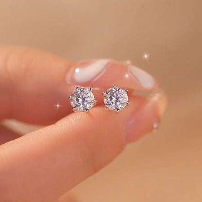 6-Prong Crown Moissanite Earrings