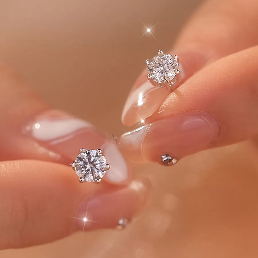 6-Prong Crown Moissanite Earrings