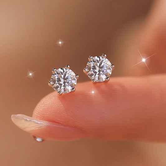 6-Prong Crown Moissanite Earrings