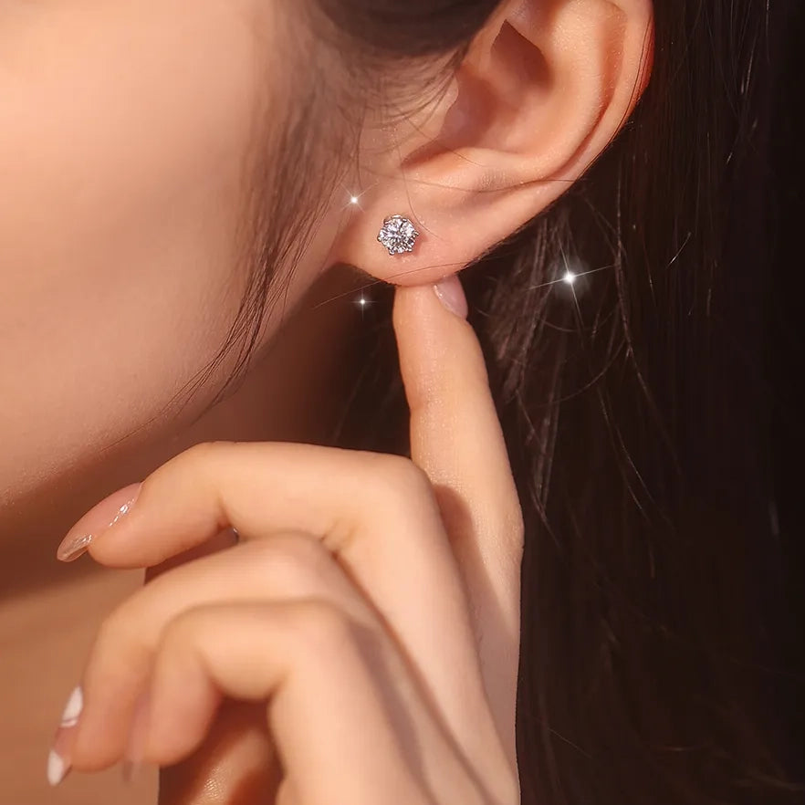 6-Prong Crown Moissanite Earrings