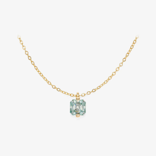 Firefly Blue Moissanite Necklace