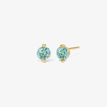 Aqua Green Moissanite Earrings