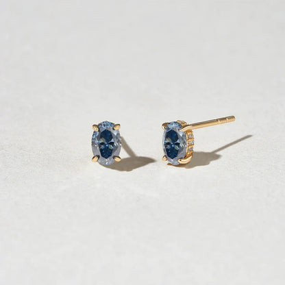 Ocean Blue Moissanite Earrings