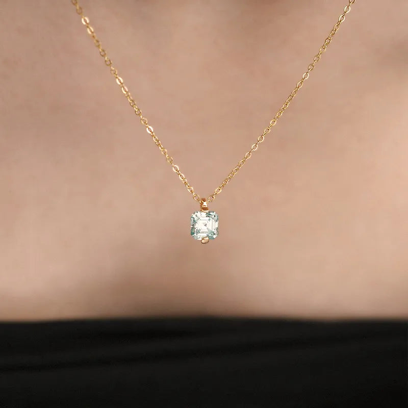 Firefly Blue Moissanite Necklace