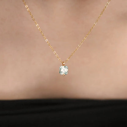 Firefly Blue Moissanite Necklace