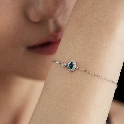 Cold Elegance Blue Moissanite Bracelet