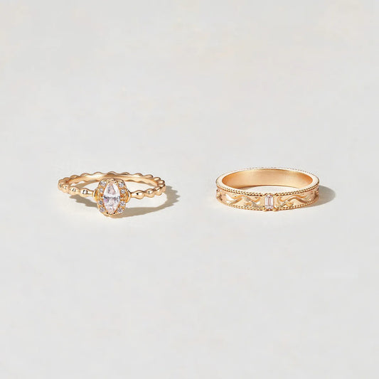 Retro CZ Stackable Ring