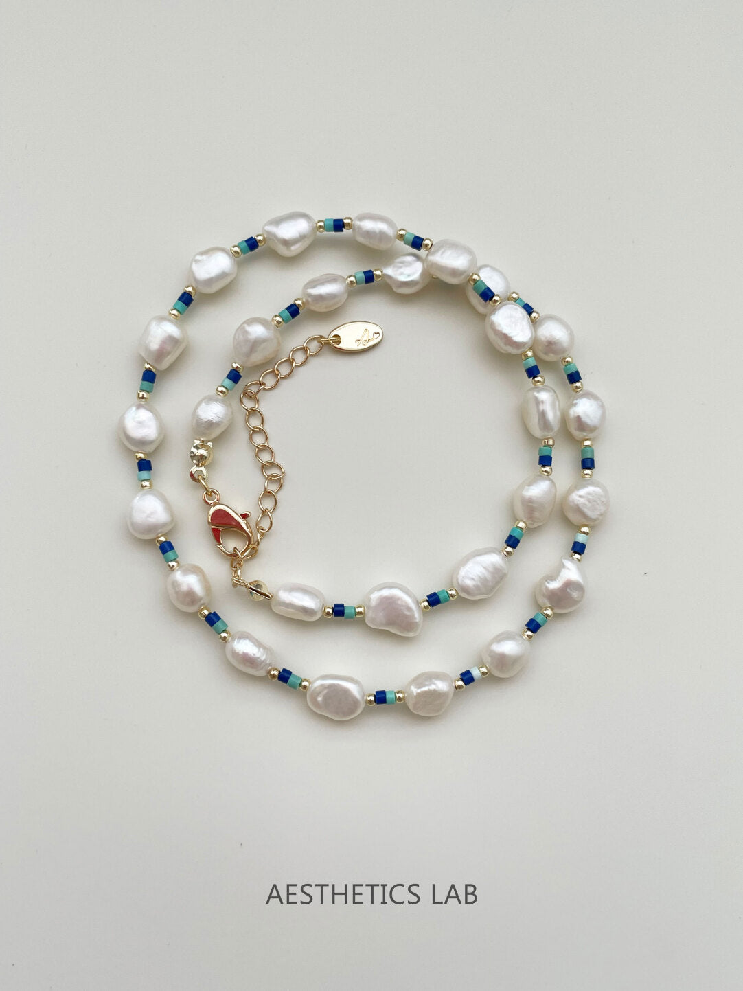 Lapis Lazuli Turquoise Baroque Pearl Necklace