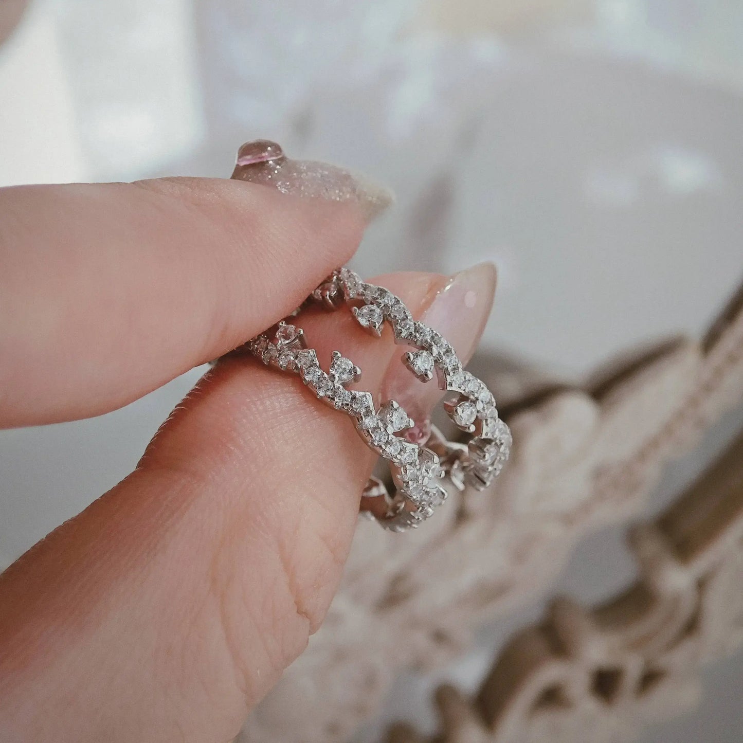 Petal Lace Eternity Ring