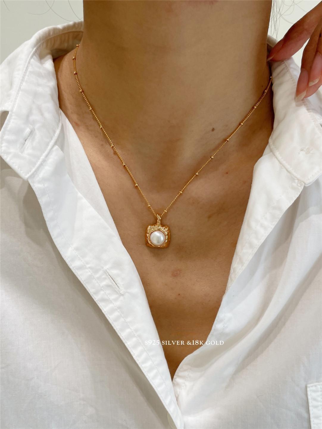 8mm Freshwater Pearl S925 Gold Plated Necklace