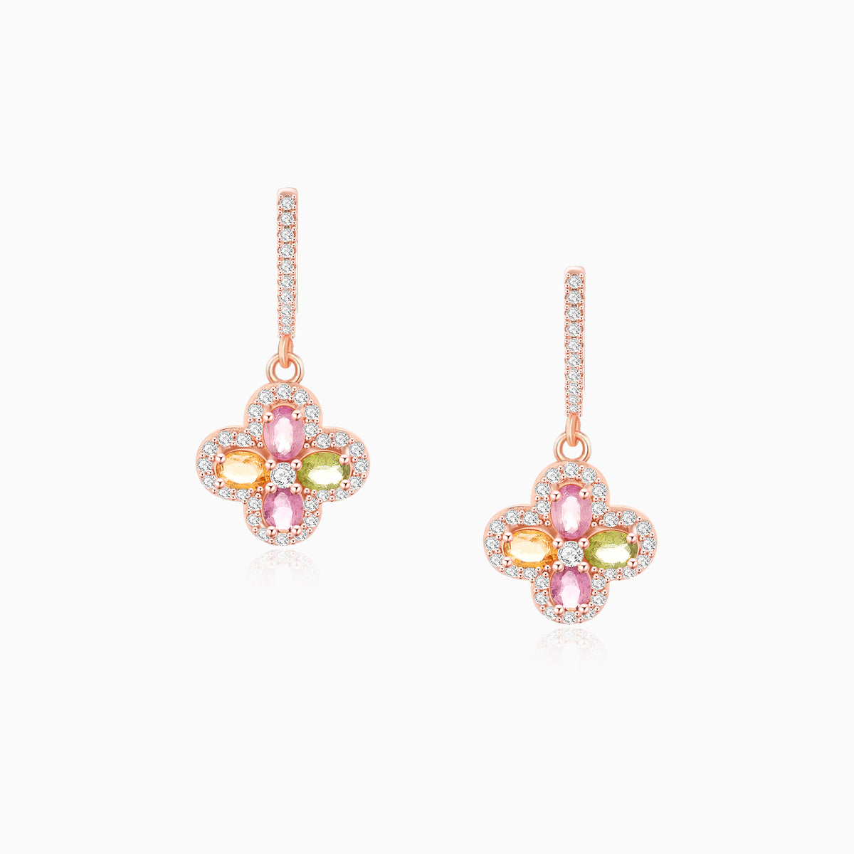 Four-Leaf Harmony Tourmaline Earrings
