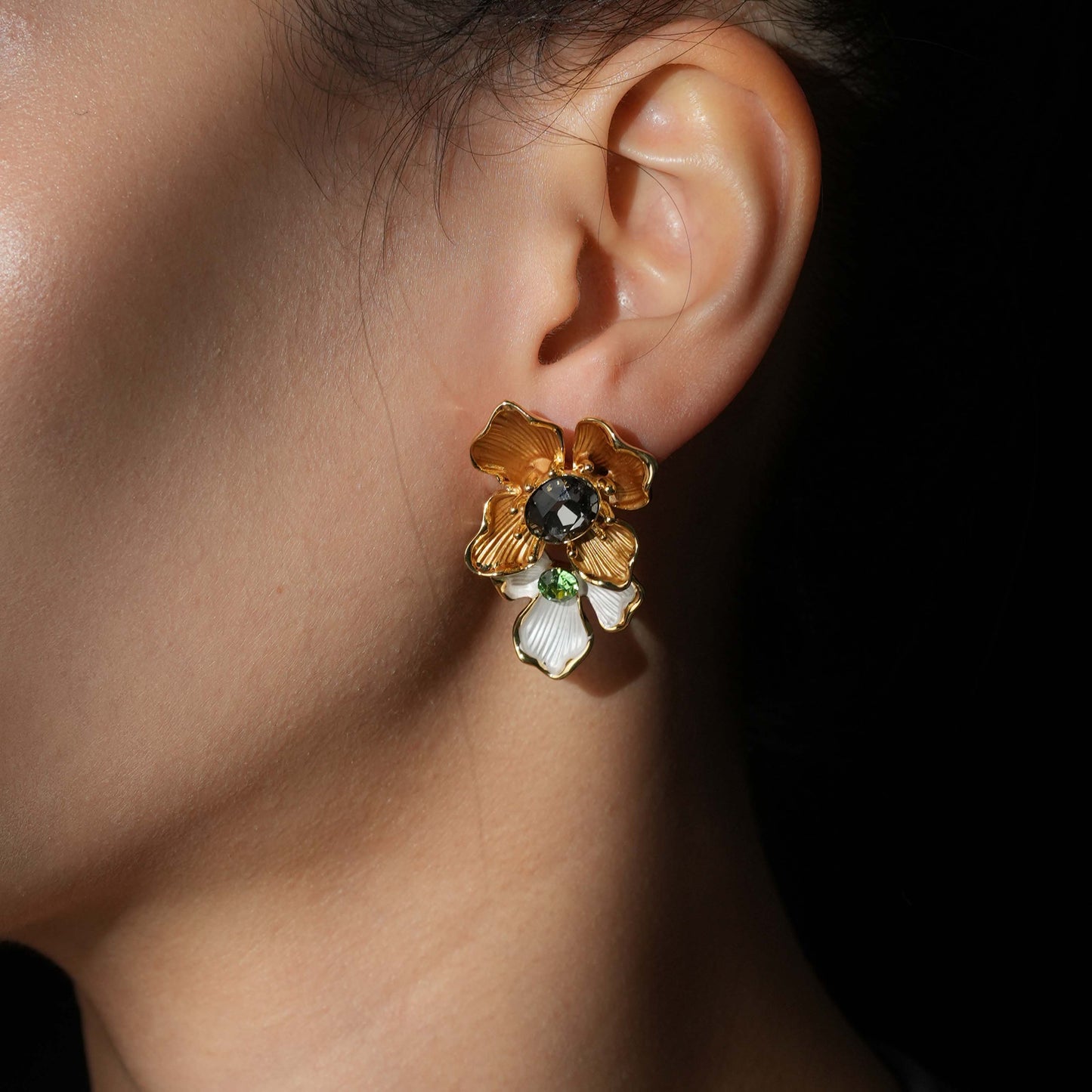 Dual-Color Blossom Earrings