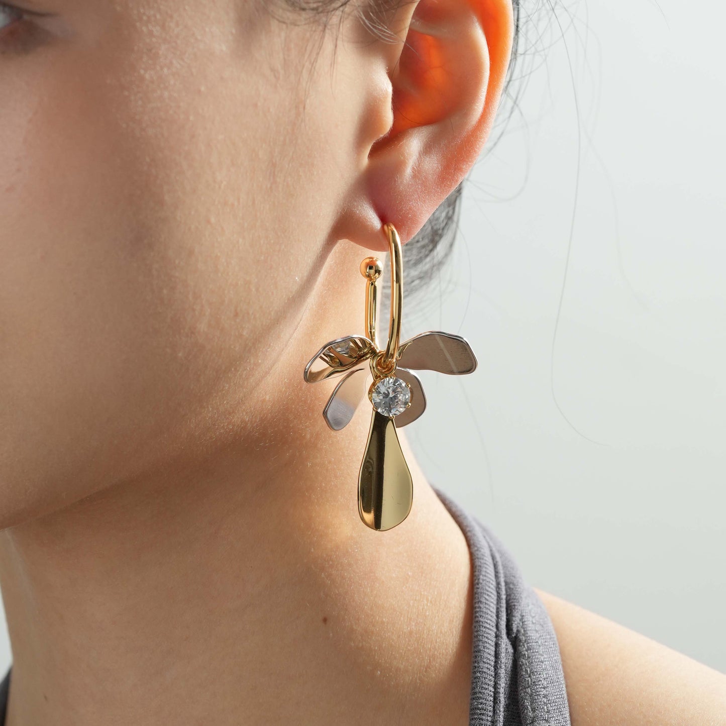 Two-Tone Petal Bloom Earrings