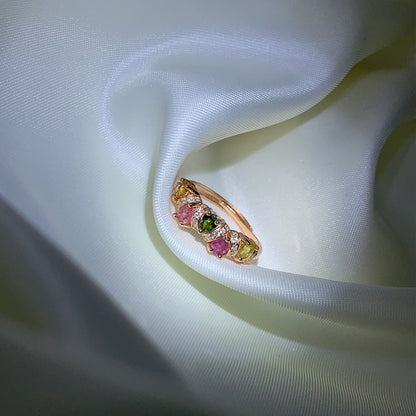 Pear-Shaped Tourmaline Arrangement Ring